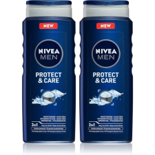Nivea Men Protect & Care tusfürdő gél arcra, testre és hajra 2 x 500 ml (takarékos kiszerelés) tusfürdők