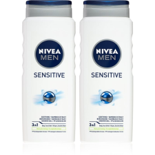 Nivea Men Sensitive tusfürdő gél testre és hajra 2 x 500 ml (takarékos kiszerelés) tusfürdők