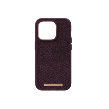Njord byELEMENTS Salmon Leather MagSafe iPhone 14 Pro tok padlizsán színű (NA43SL03) (NA43SL03) tok és táska