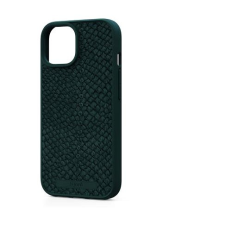 Njord iPhone 15 Salmon Leather Magsafe Case Green tok és táska