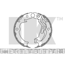 NK Fékpofakészlet, rögzítőfék NK 2736785 fékbetét