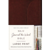  NKJV, Journal the Word Bible, Large Print, Premium Leather, Brown, Red Letter – Thomas Nelson