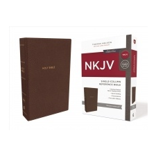  NKJV, Single-Column Reference Bible, Leathersoft, Brown, Comfort Print – Thomas Nelson idegen nyelvű könyv