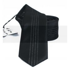  NM slim nyakkendő - Fekete-ezüst csíkos nyakkendő