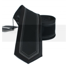  NM slim nyakkendő - Fekete-ezüst mintás nyakkendő