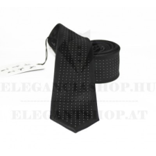  NM slim szövött nyakkendő - Fekete-fehér aprópöttyös nyakkendő