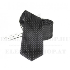  NM slim szövött nyakkendő - Fekete-fehér mintás nyakkendő