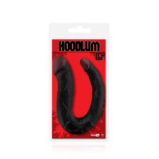 NMC Hoodlum 16" U-Shaped Dong - kétvégű, élethű dildó - 41 cm (fekete) műpénisz, dildó
