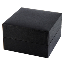 NO NAME Logó nélküli karóra doboz, fekete papír borítású külső, párnás kialakítású fekete belső ékszerdoboz
