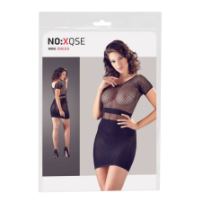 NO:XQSE NO:XQSE - rövidujjú, necc betétes ruha tangával (fekete) fantázia ruha