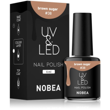 NOBEA UV & LED Nail Polish gél körömlakk UV / LED-es lámpákhoz fényes árnyalat Brown sugar #38 6 ml körömlakk