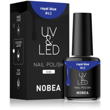 NOBEA UV & LED Nail Polish gél körömlakk UV / LED-es lámpákhoz fényes árnyalat Royal blue #43 6 ml körömlakk