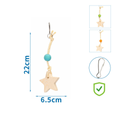Nobleza | Függő fa játék csillag - 22x6,5 cm játék madaraknak