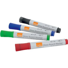 NOBO Glass Whiteboard Markers, vegyes színek - 4 darabos csomag filctoll, marker