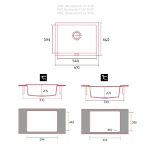 Nodor - Mosogatótálca NorGranite 55.40 1B BK fekete mosogatótálca