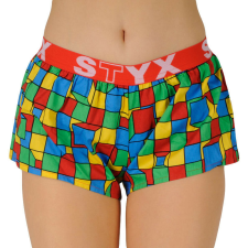 Női bő szárú boxeralsók Styx art sportos gumipánt kockák (T959) M női alsó