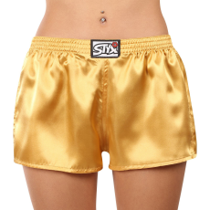  női bő szárú boxeralsók Styx klasszikus gumipánt szatén arany (L685) 3XL