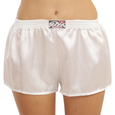  női bő szárú boxeralsók Styx klasszikus gumipánt szatén fehér (L1061) XL