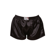 Női bő szárú boxeralsók Styx klasszikus gumipánt szatén fekete (L960) XXL női alsó