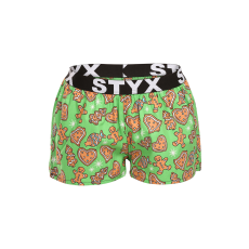  Női bő szárú boxeralsók Styx művészet sportos gumipánt karácsonyi mézeskalács (T1753) XL