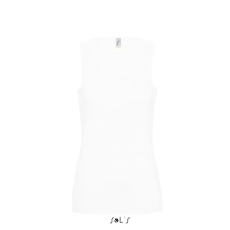  Női JANE ujjatlan pamut póló-trikó, SOLS SO11475, White-M