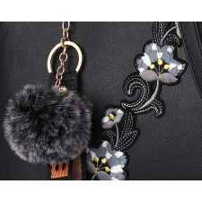  Női kétszínű, hímzett díszítésű kézitáska piros-fekete aa-001226 kézitáska és bőrönd