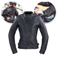  Női motoros bőrdzseki W-TEC Strass fekete kövekkel S motoros kabát