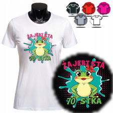 NŐI NYOMTATOTT PÓLÓ - AJÁNDÉK SZÜLETÉSNAPI BÉKA 70 ÉVES - 3XL női póló