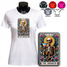  NŐI NYOMTATOTT PÓLÓ - ITAL MINTA CSONTVÁZ TAROT KÁRTYA - M
