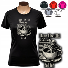  NŐI NYOMTATOTT PÓLÓ - MINTÁS SZORONGÁS KOPONYA CSONTVÁZ - 3XL