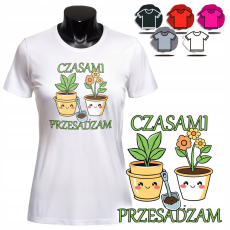  NŐI NYOMTATOTT PÓLÓ - NÉHA ÁTÜLTETEK VIRÁGOKAT NÖVÉNYEKET -XXL
