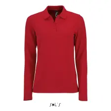  Női PERFECT hosszú ujjú galléros piké póló, SOLS SO02083, Red-S női póló