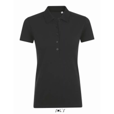  Női PHOENIX sztreccs galléros póló, SOLS SO01709, Black-XL női póló