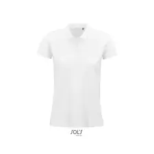  Női PLANET organikus rövid ujjú galléros póló, SOLS SO03575, White-M női póló