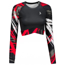  Női prémium, hosszú ujjú funkcionális crop felső ALTISPORT VOJ/ALW039TR04 FEKETE PIROS méret: S
