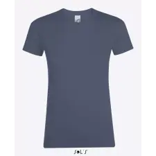  Női REGENT kereknyakú rövid ujjú pamut póló, SOLS SO01825, Denim-M női póló