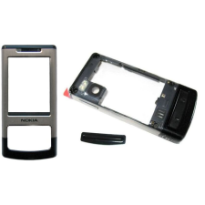 Nokia 6500 Sl elő+közép, Előlap, ezüst mobiltelefon, tablet alkatrész