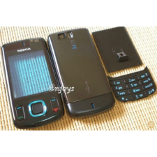 Nokia 6600 Sl elő+akkuf+gomb, Előlap, fekete mobiltelefon, tablet alkatrész