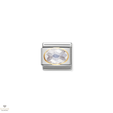 Nomination &quot;Fehér cirkónia&quot; charm - 030601-010 medál