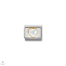 Nomination &quot;Fehér szív&quot; charm - 030610-010 medál