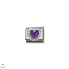 Nomination &quot;Lila szív&quot; charm - 330603-001 medál