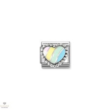 Nomination &quot;Pasztell csíkos szív&quot; charm - 330204-37 medál