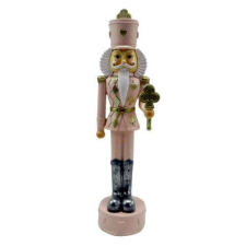 Nonbrand Diótörő dekorfigura rózsaszín, műanyag, 6x6x24cm karácsonyi dekoráció