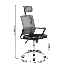 Nonbrand Irodai szék, világosszürke/fekete, DIKAN forgószék