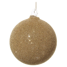 Nonbrand Karácsonyfa földgömb Glitter Gold, 8 cm, üveg, arany karácsonyfadísz