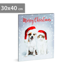 Nonbrand Karácsonyi LED-es hangulatkép - Állatos karácsonyi dekoráció
