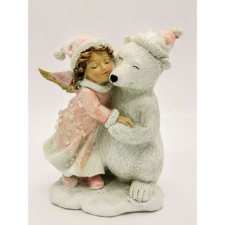 Nonbrand Kislány és a jegesmedve 13 cm karácsonyi dekoráció