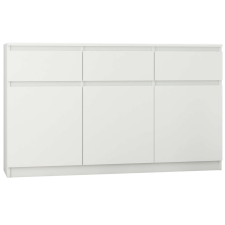 Nonbrand Komód 3 fiók 3 ajtó S3,  fehér bútor