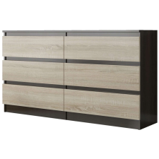 Nonbrand Komód 6 fiókos 120 cm R120 wenge-sonoma bútor