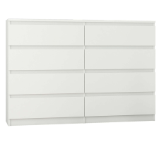 Nonbrand Komód 8 fiókos 120 cm R120-S8 fehér bútor